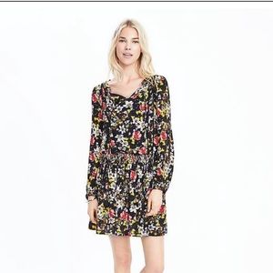 Long sleeved floral banana republic dress